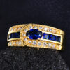 Fashion OL Women's 18k Plated Blue Zircon Ring - Image 2