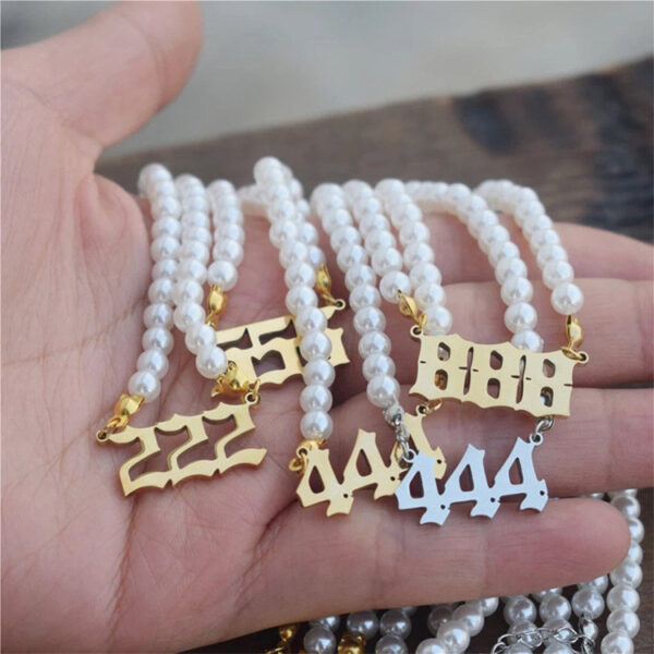 Affordable Luxury Stainless Steel Digital Pendant Necklace Simple - Image 9
