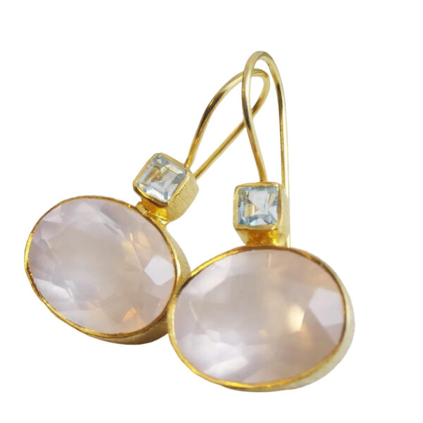 Exaggerated Geometry Crystal Glass Long Earrings - Image 3