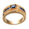 Fashion OL Women's 18k Plated Blue Zircon Ring - Image 3